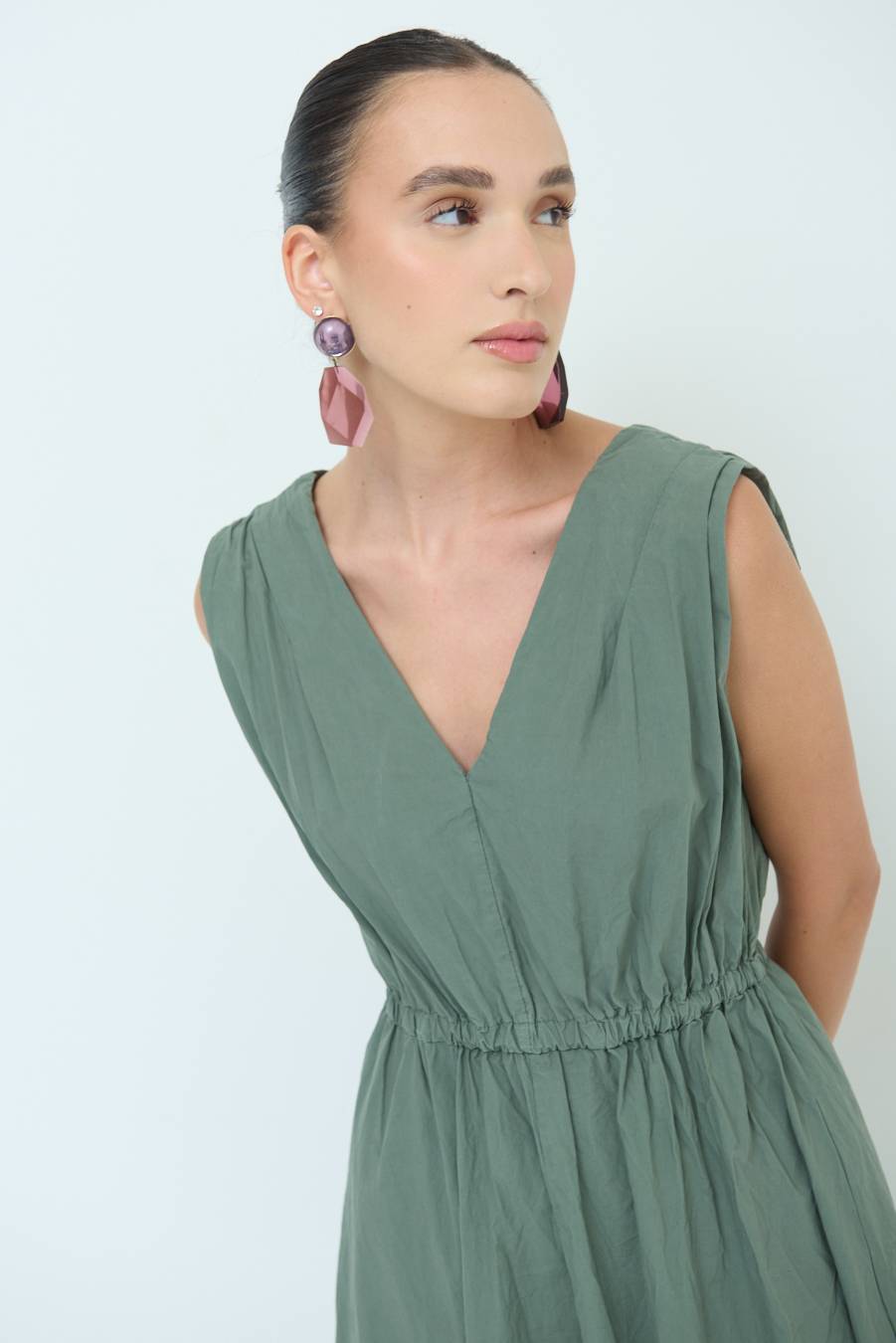 Kikisix ABITO MIDI CON ELASTICO VERDE MILITARE I Più Venduti