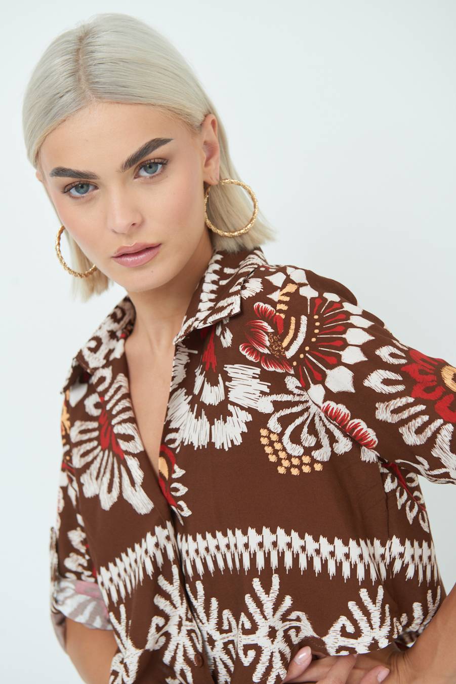 Kikisix CAMICIA CROP BALZA MORO Sconto di tempo limitato
