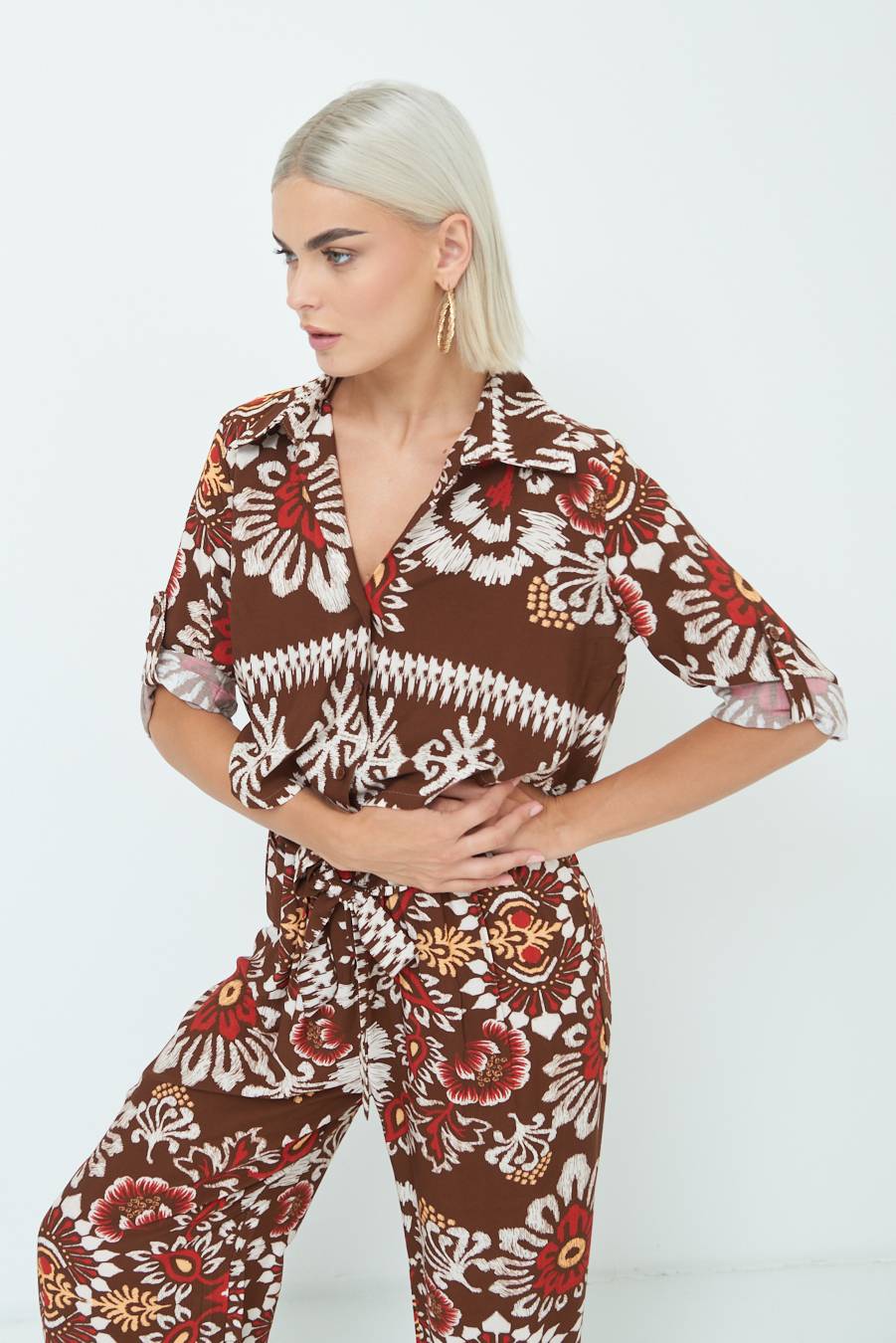 Kikisix CAMICIA CROP BALZA MORO Sconto di tempo limitato