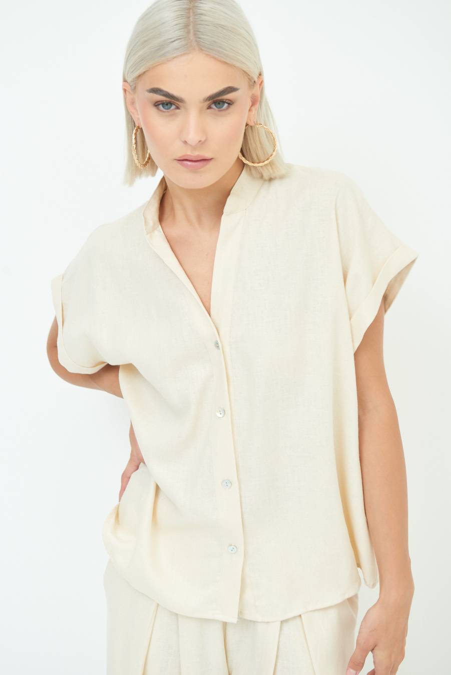Kikisix CAMICIA MANICA ALETTA NATURALE Comprare a buon mercato