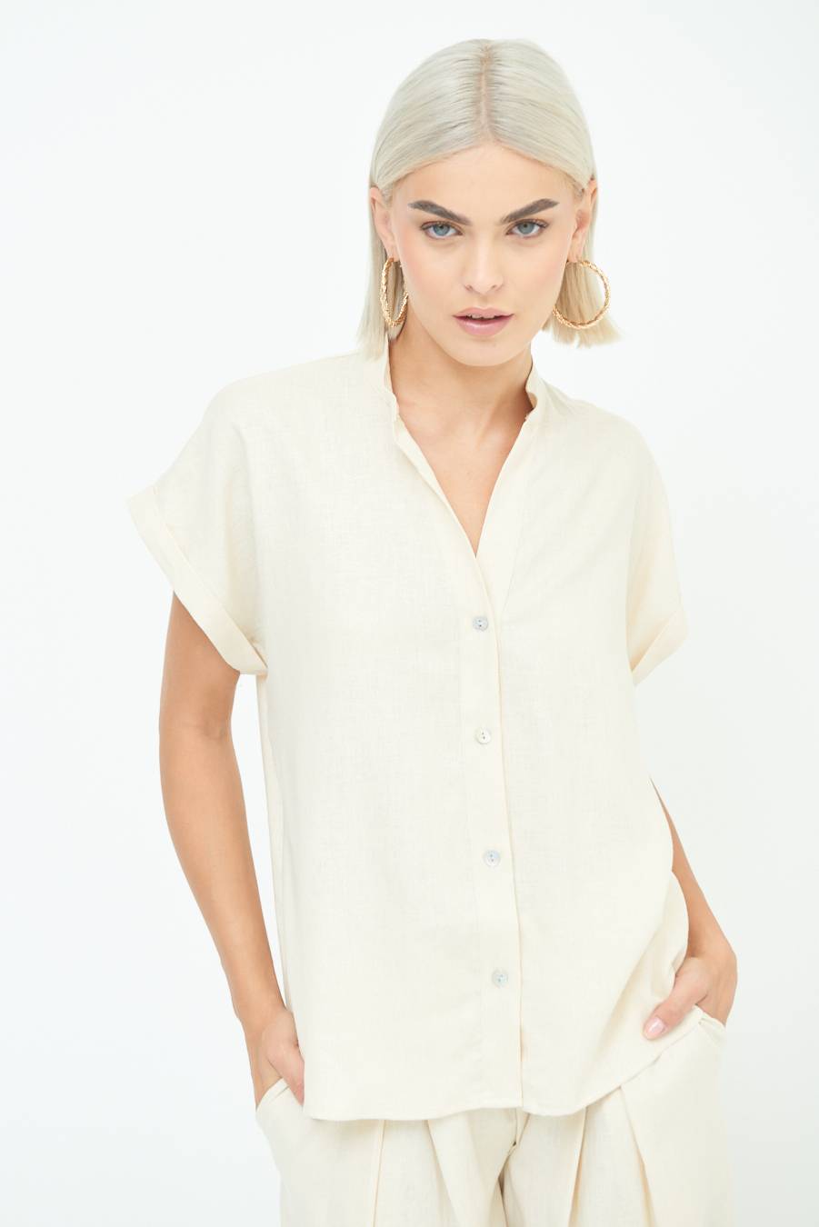 Kikisix CAMICIA MANICA ALETTA NATURALE Comprare a buon mercato