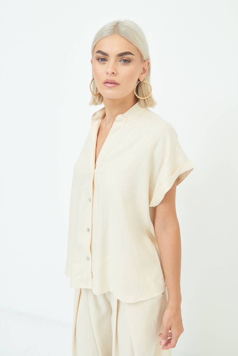 Kikisix CAMICIA MANICA ALETTA NATURALE Comprare a buon mercato