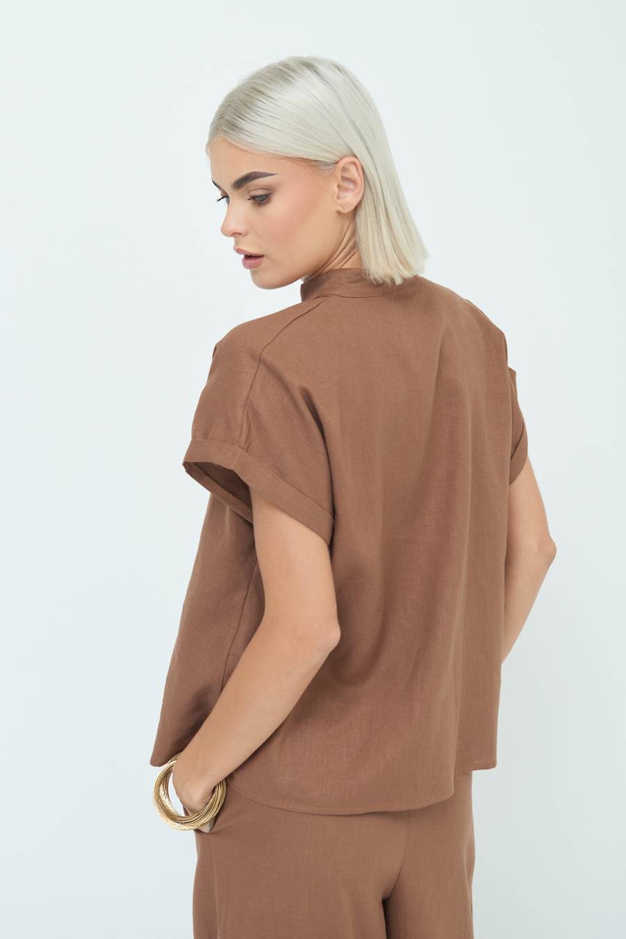 Kikisix CAMICIA MANICA ALETTA CIOCCOLATO Flash Sale
