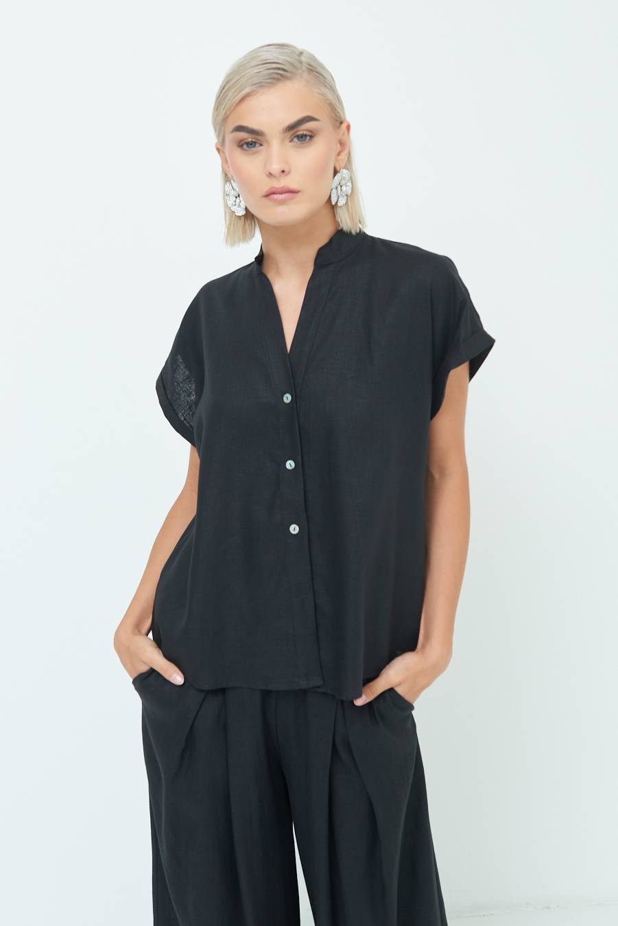 Kikisix CAMICIA MANICA ALETTA NERO Fornitura limitata