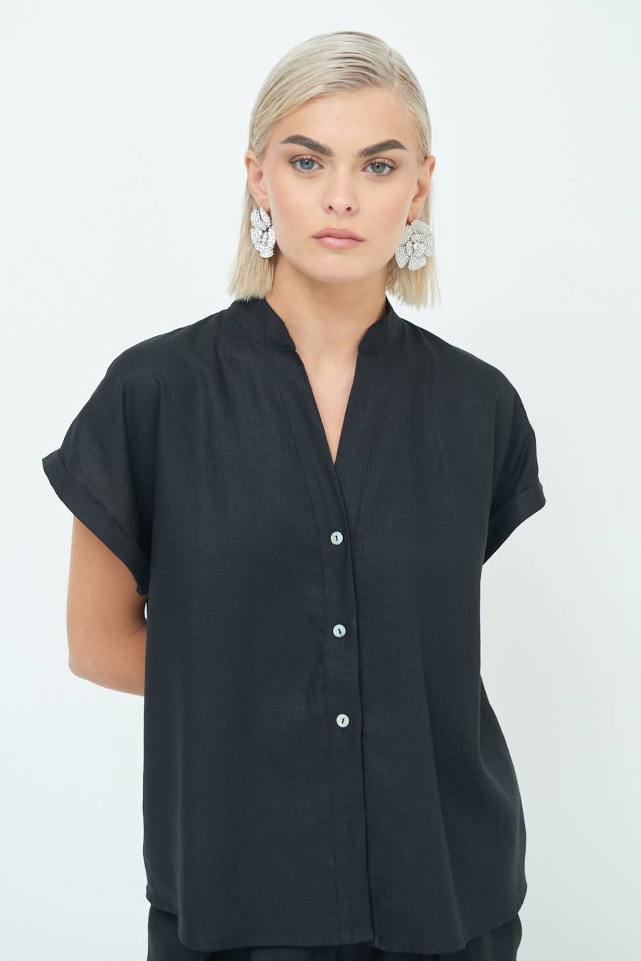 Kikisix CAMICIA MANICA ALETTA NERO Fornitura limitata