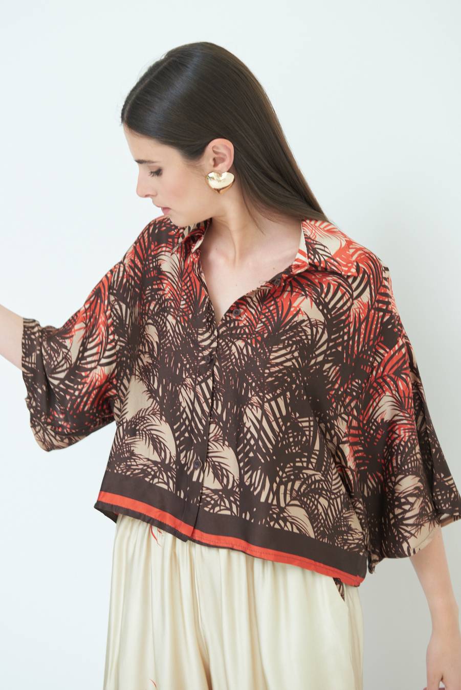 Kikisix CAMICIA FANTASIA BALZA MORO/ARANCIO Vendite stagionali
