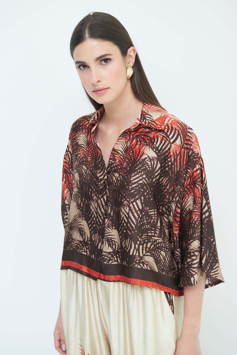 Kikisix CAMICIA FANTASIA BALZA MORO/ARANCIO Vendite stagionali