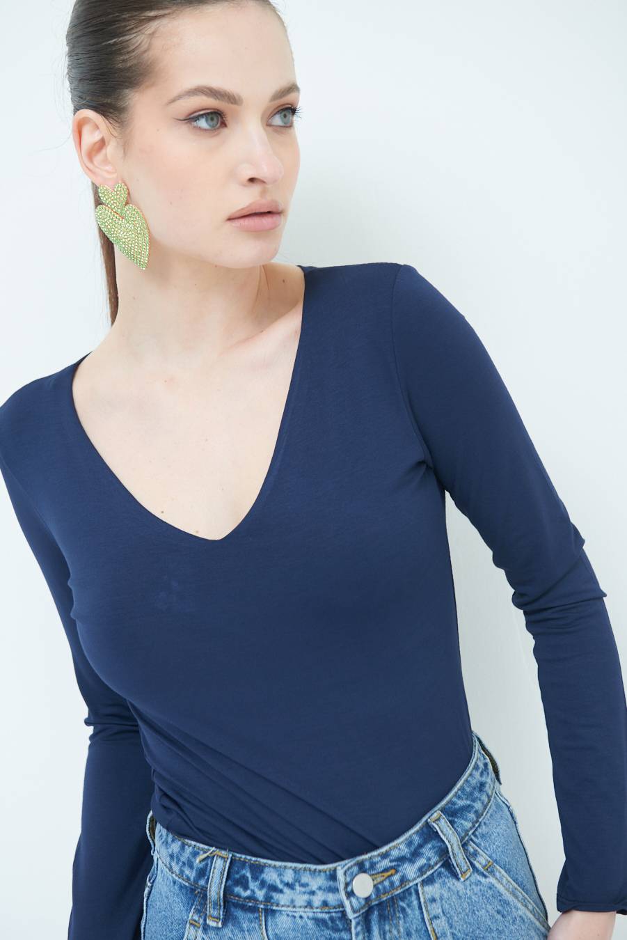 Kikisix BASICO SCOLLO V BLU Offerte giornaliere