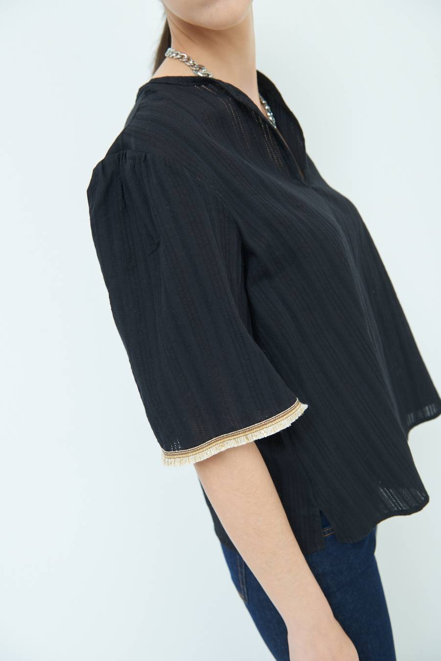 Kikisix CASACCA CON INSERTO ORO NERO Latest stili