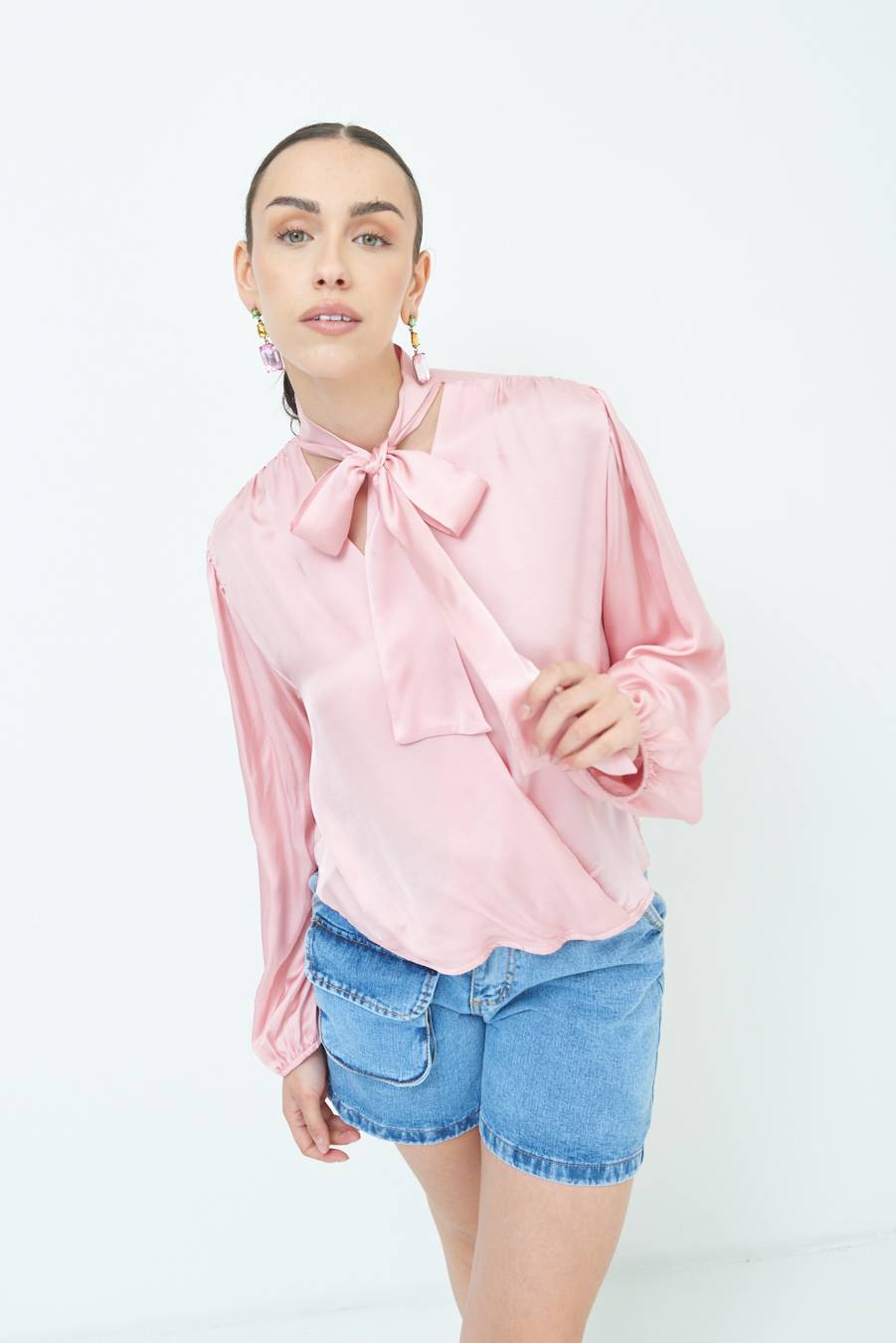 Kikisix CASACCA INCROCIO RASO VISCOSA ROSA Promozione temporanea