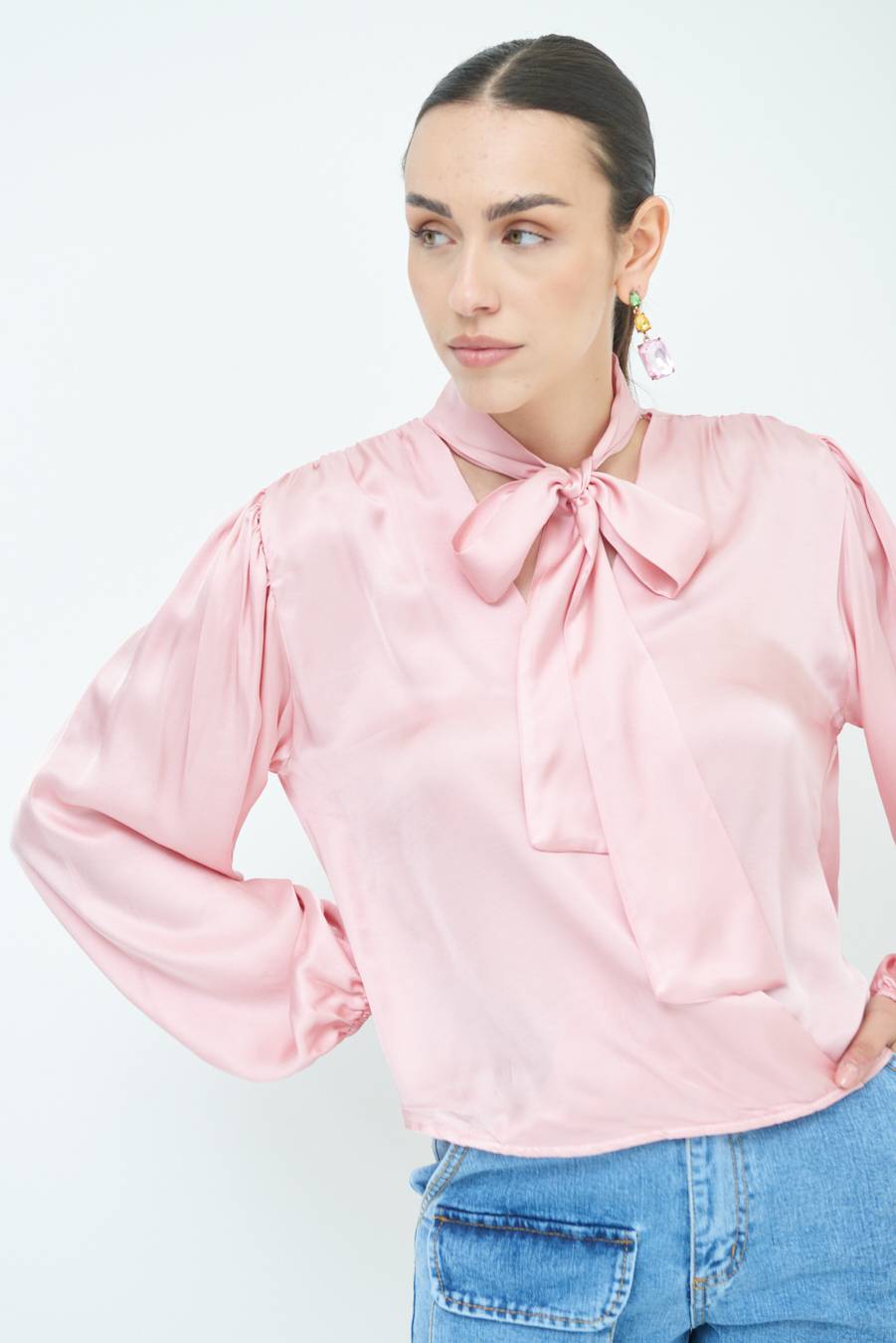 Kikisix CASACCA INCROCIO RASO VISCOSA ROSA Promozione temporanea
