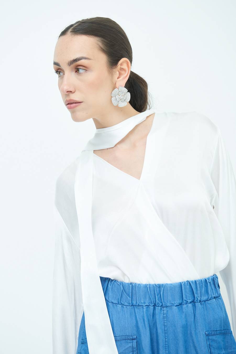 Kikisix CASACCA INCROCIO RASO VISCOSA BURRO Fino al 65% di sconto