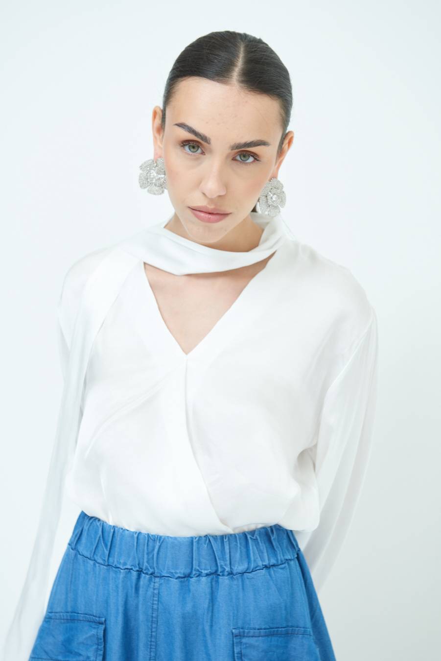 Kikisix CASACCA INCROCIO RASO VISCOSA BURRO Fino al 65% di sconto