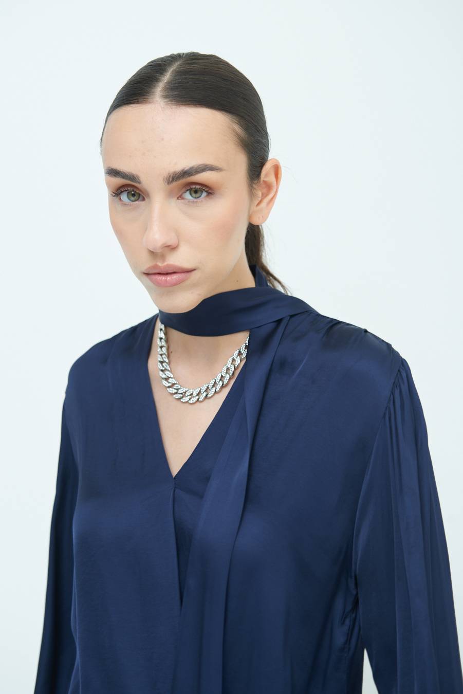 Kikisix CASACCA INCROCIO RASO VISCOSA BLU Only for today