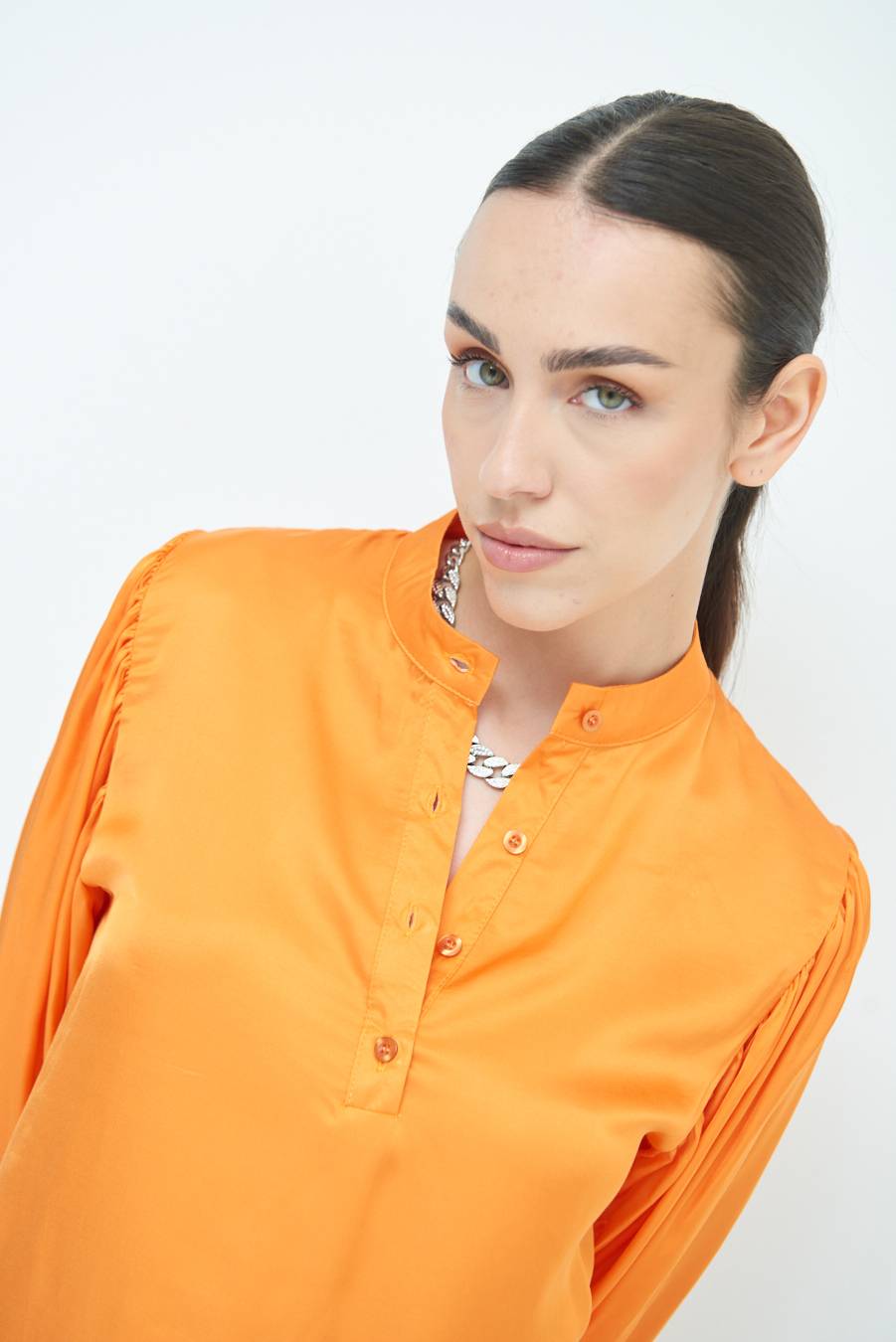 Kikisix CAMICIA POLO RASO VISCOSA MANDARINO Officina