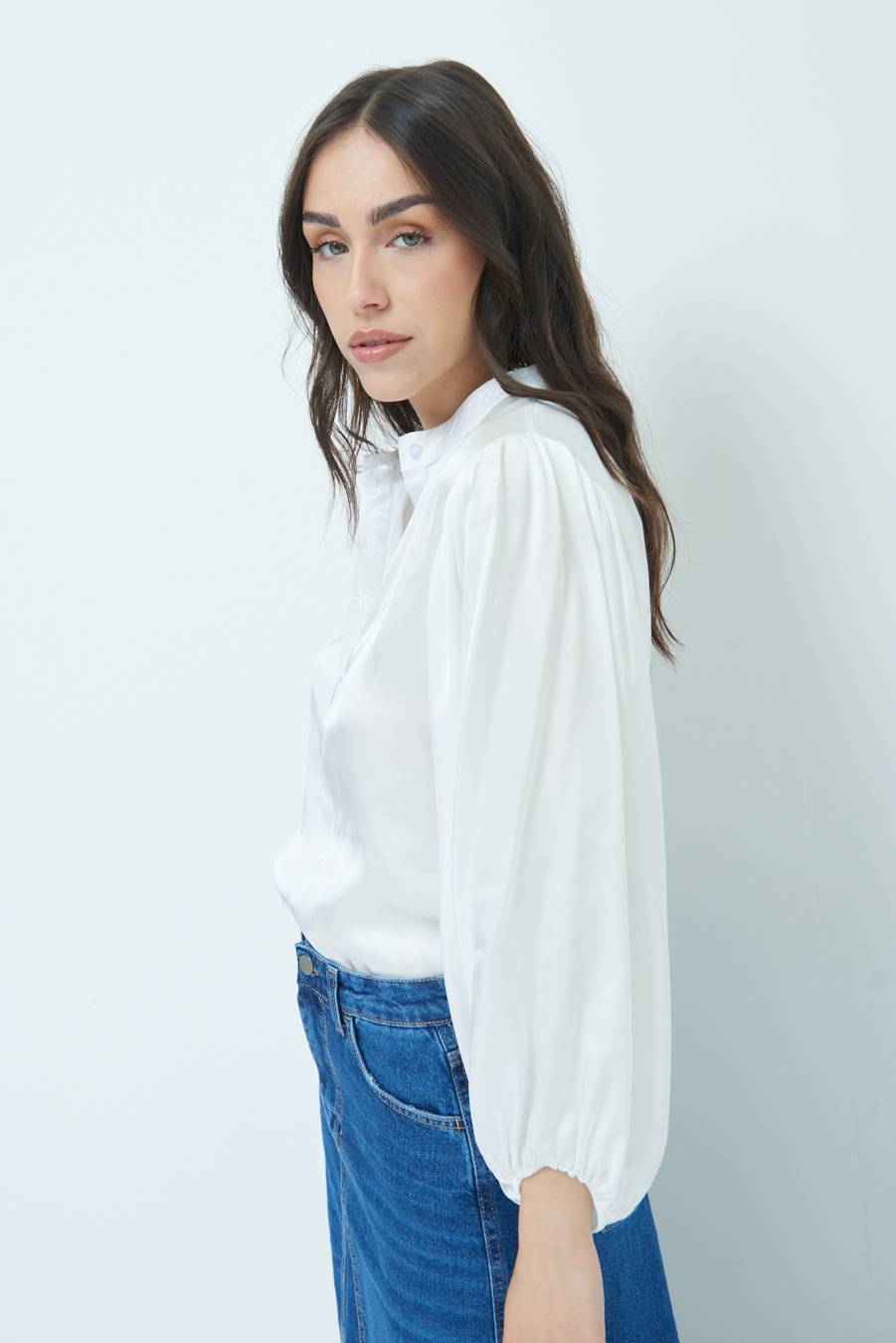 Kikisix CAMICIA POLO RASO VISCOSA BURRO Limitato a 3 giorni