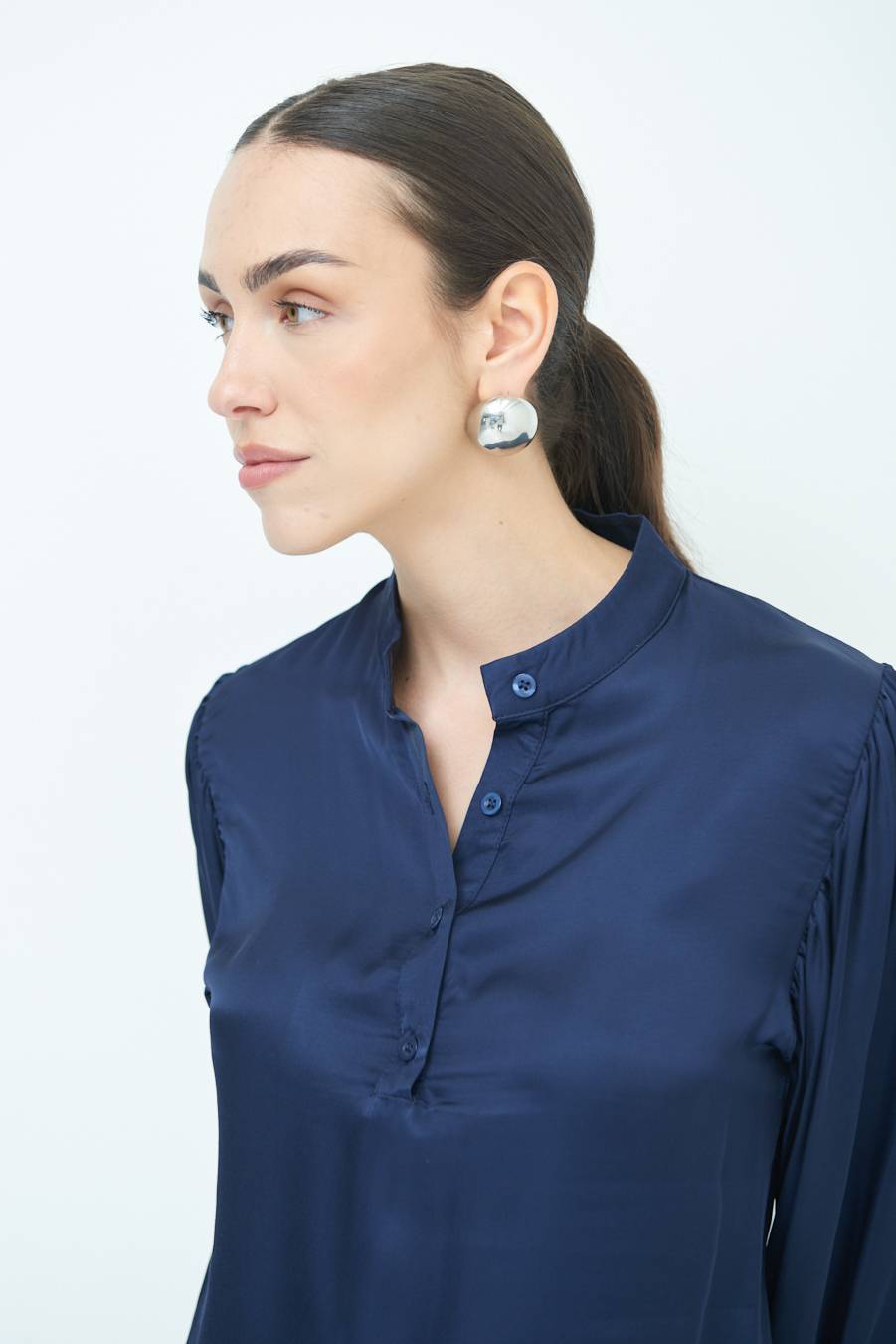 Kikisix CAMICIA POLO RASO VISCOSA BLU Esporta salva