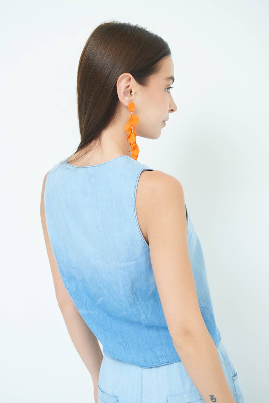 Kikisix GILET CHAMBRAY DEGRADE BLU CHIARO 50% di sconto per tempo limitato