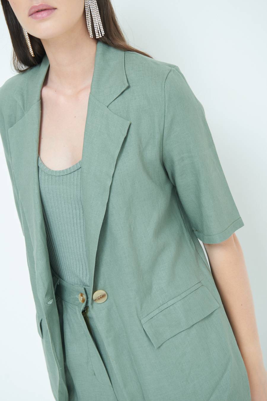 Kikisix GIACCA MEZZA MANICA VERDE MILITARE Promozione