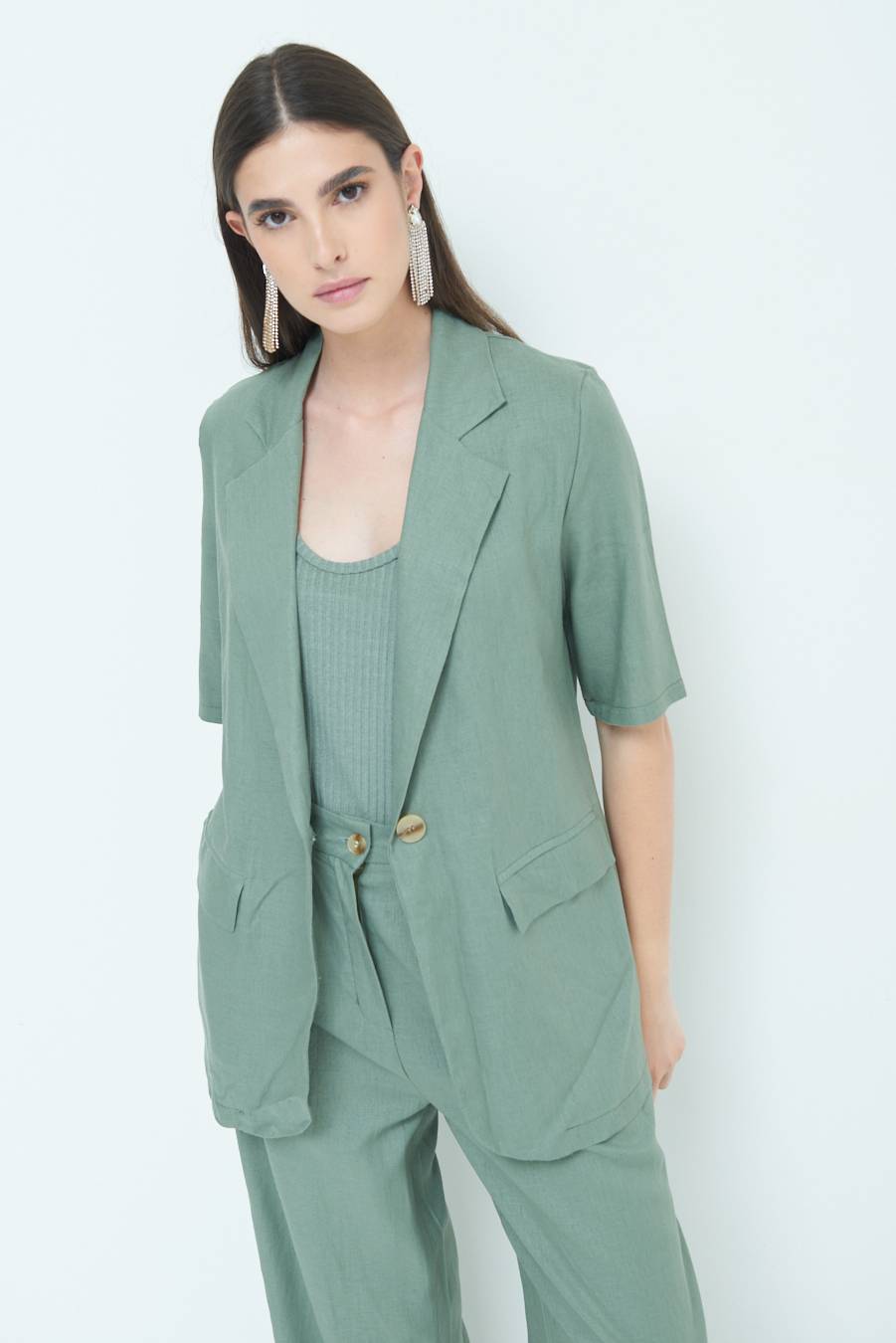 Kikisix GIACCA MEZZA MANICA VERDE MILITARE Promozione