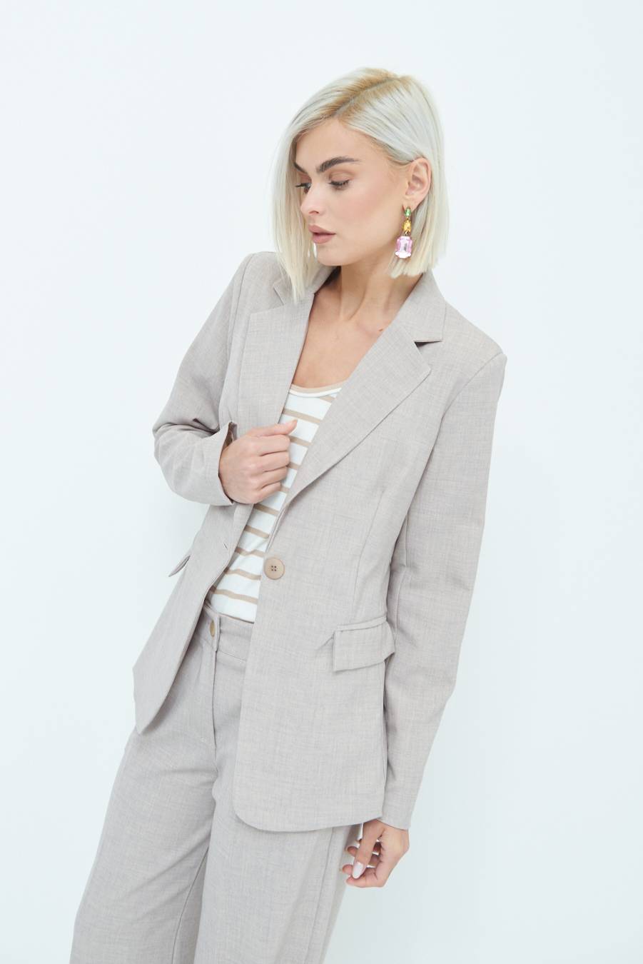 Kikisix GIACCA TESSUTO FIAMMATO BEIGE Soddisfazione Garantita