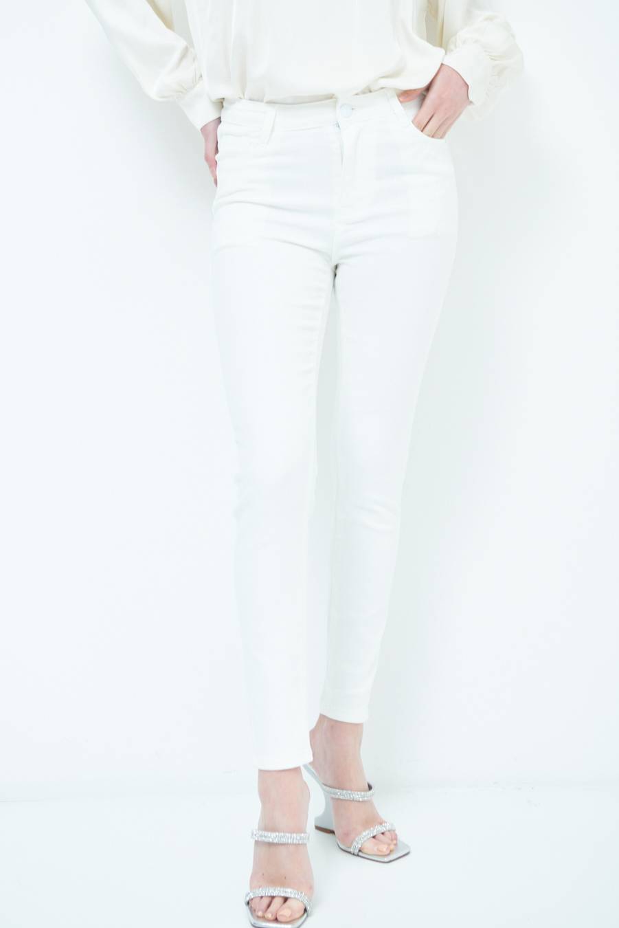 Kikisix JEANS PUSH BIANCO Presa