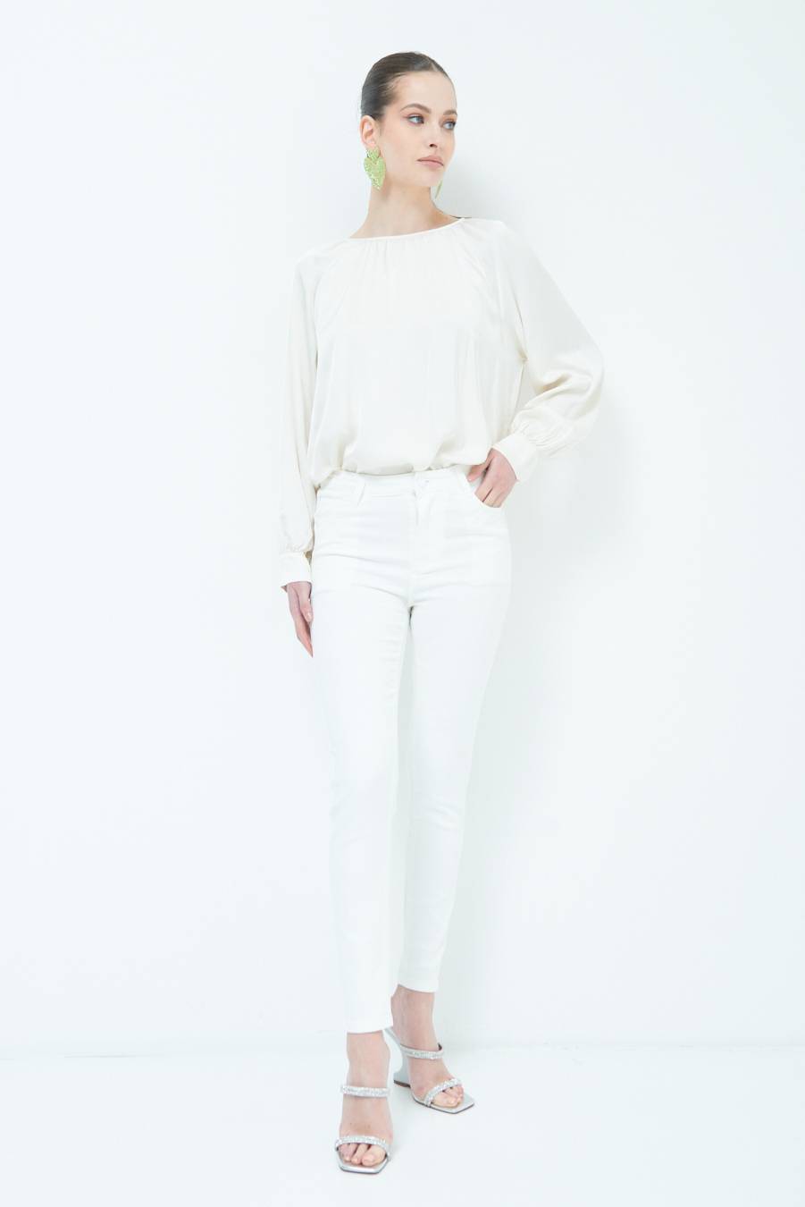 Kikisix JEANS PUSH BIANCO Presa