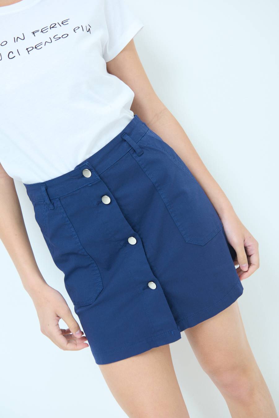 Kikisix MINIGONNA BOTTONI DV. BLU Hotsell