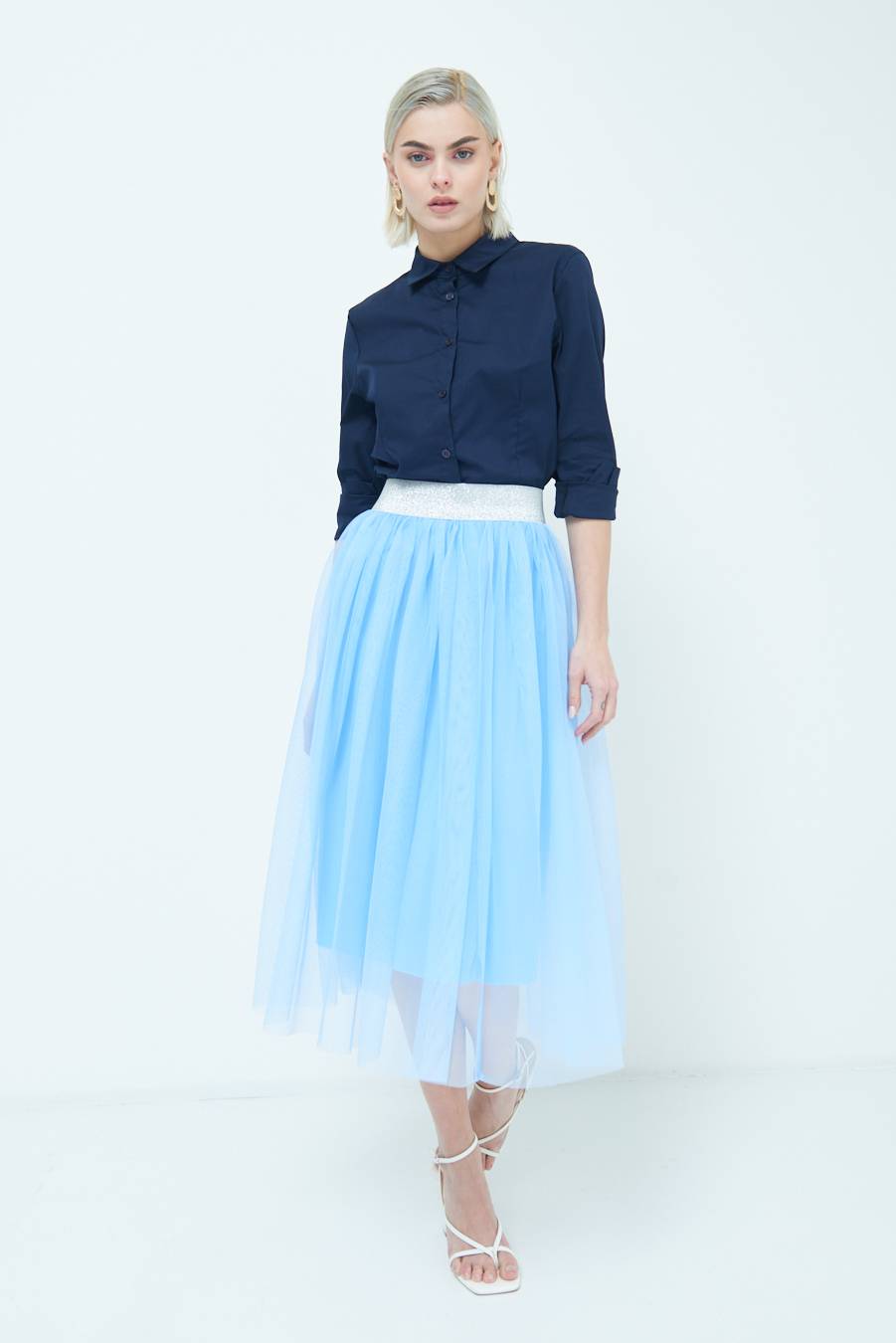 Kikisix GONNA TULLE CELESTE Prezzo di fabbrica