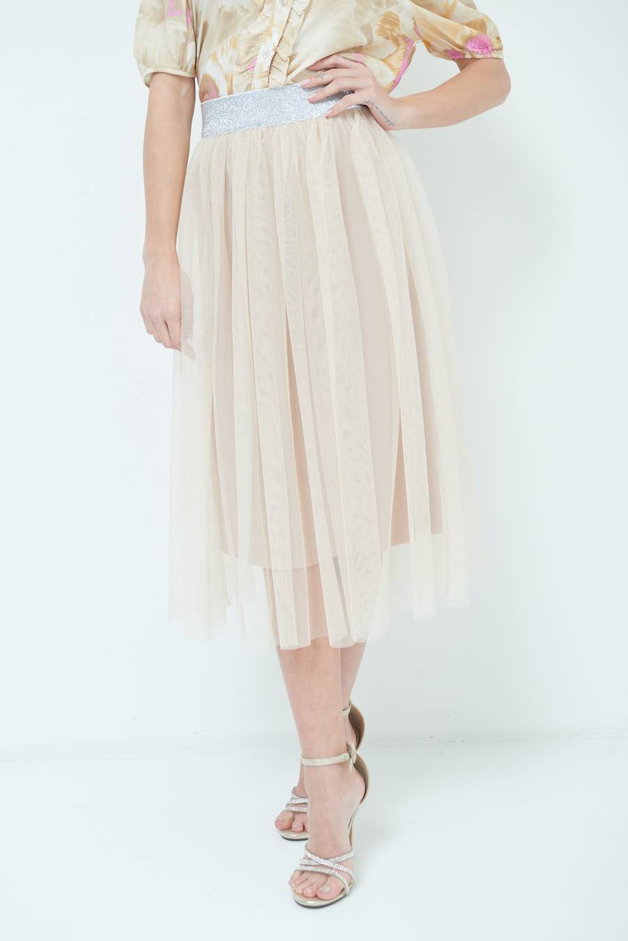Kikisix GONNA TULLE BEIGE Comprare a buon mercato