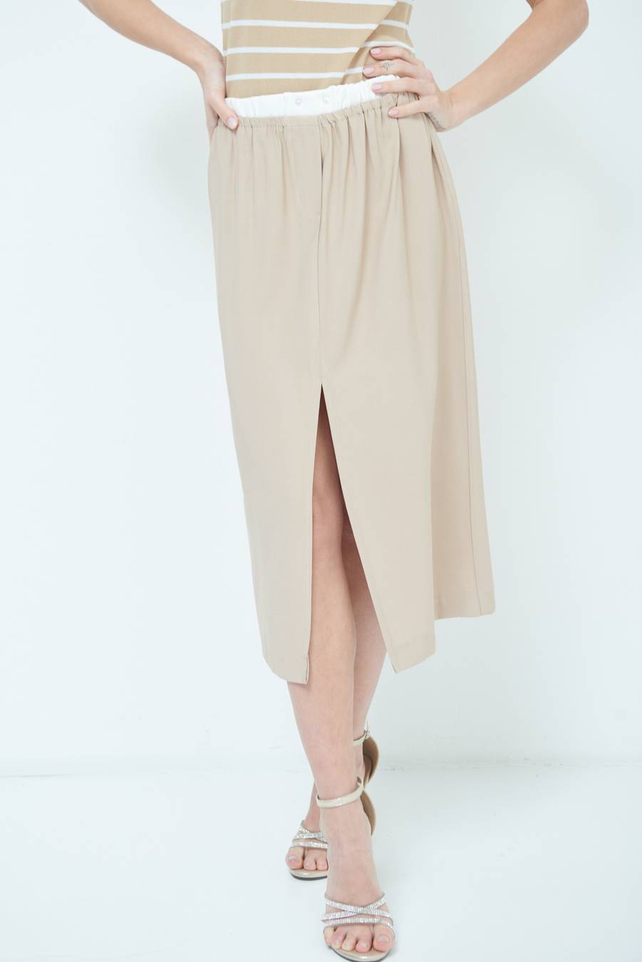 Kikisix LONGUETTE CON COSTINA VITA BEIGE Fornitura limitata