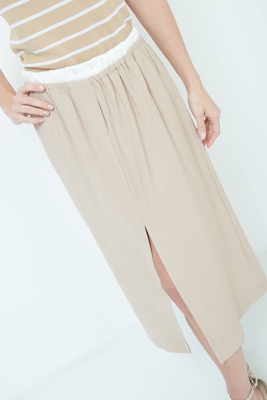 Kikisix LONGUETTE CON COSTINA VITA BEIGE Fornitura limitata