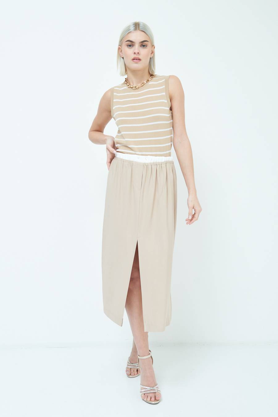 Kikisix LONGUETTE CON COSTINA VITA BEIGE Fornitura limitata