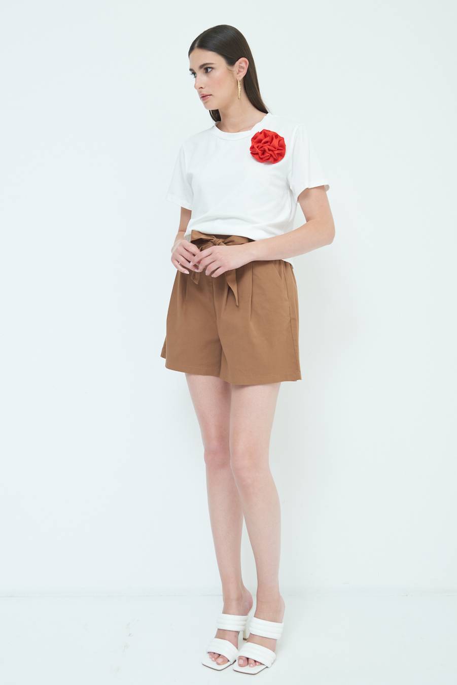 Kikisix SHORT CON CINTURA FASCIA TABACCO Solo un giorno rimasto