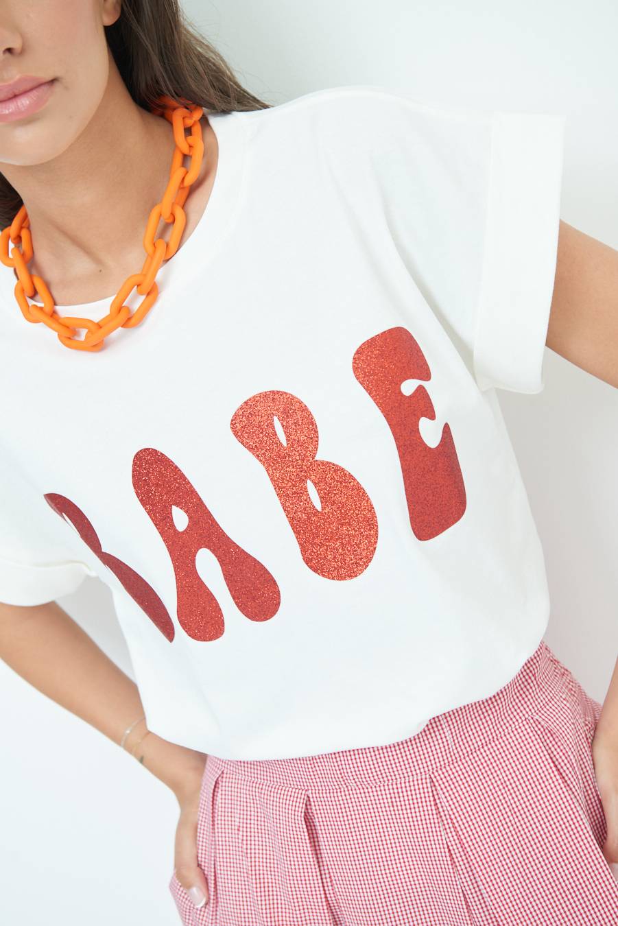 Kikisix T-SHIRT "BABE" ROSSO Duty-free