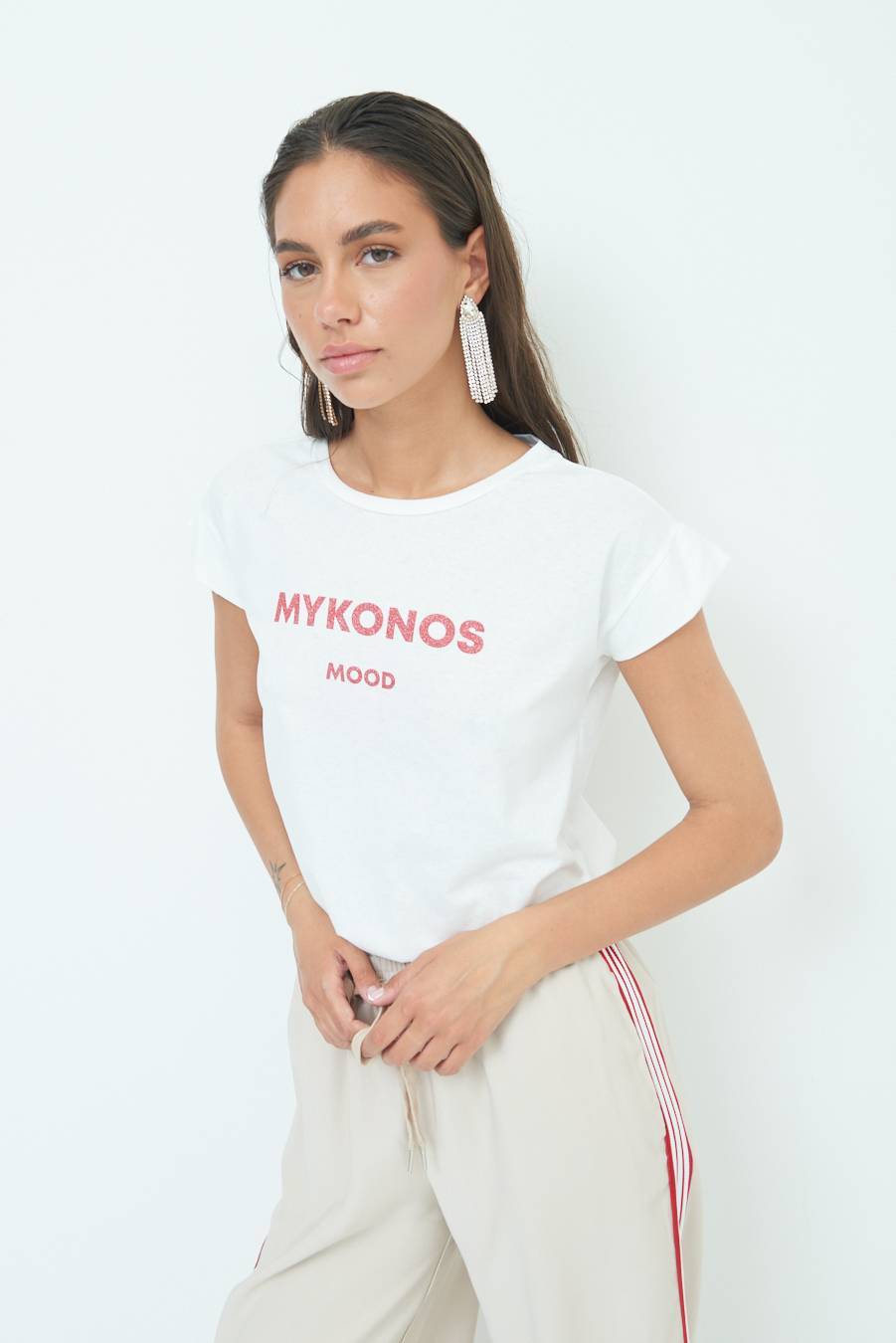 Kikisix T-SHIRT ''MYKONOS'' ROSSO Nuovo