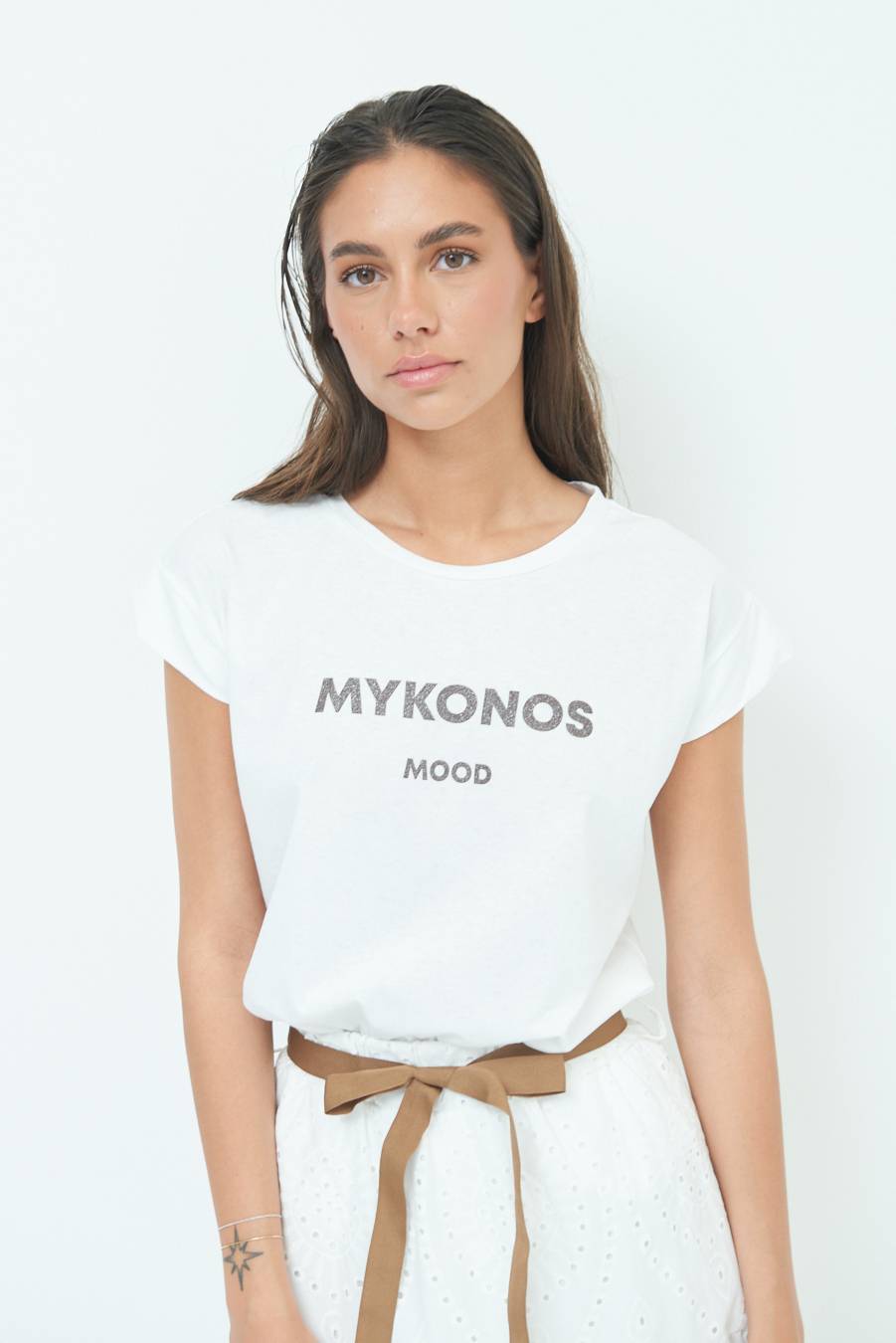 Kikisix T-SHIRT ''MYKONOS'' CIOCCOLATO Qualità