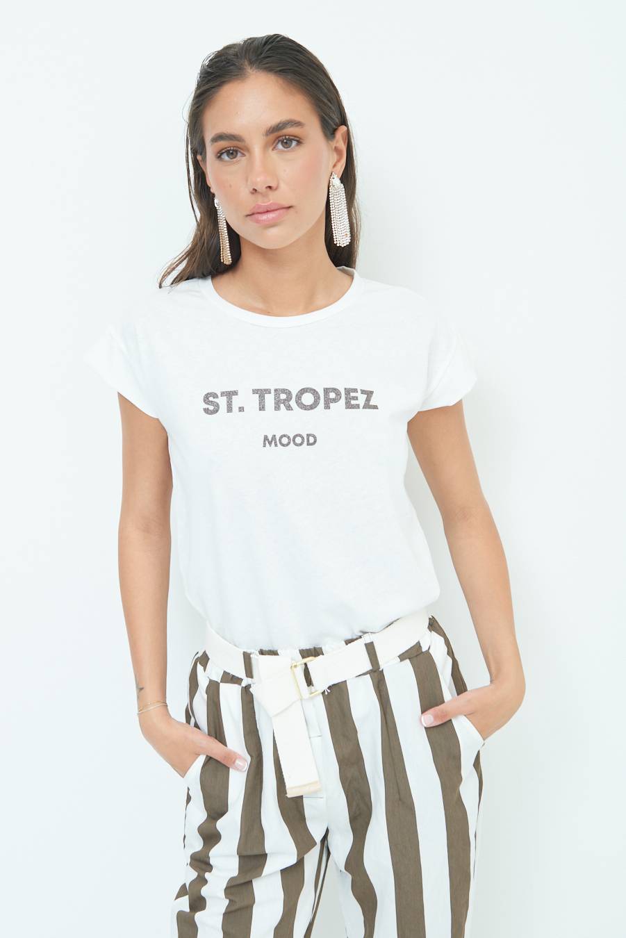 Kikisix T-SHIRT ''ST.TROPEZ'' CIOCCOLATO Pezzi Unici