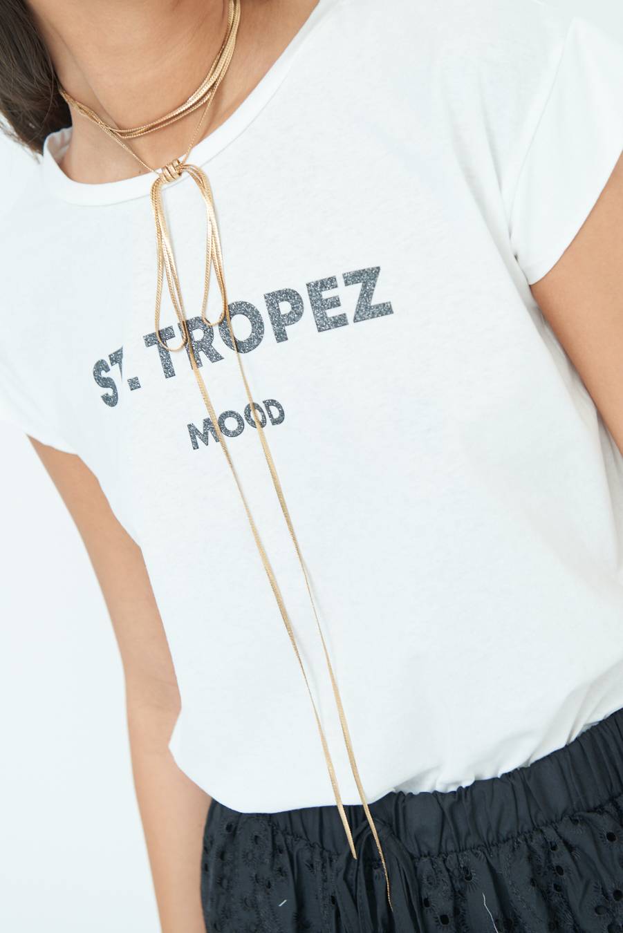 Kikisix T-SHIRT ''ST.TROPEZ'' NERO Qualità Garantita