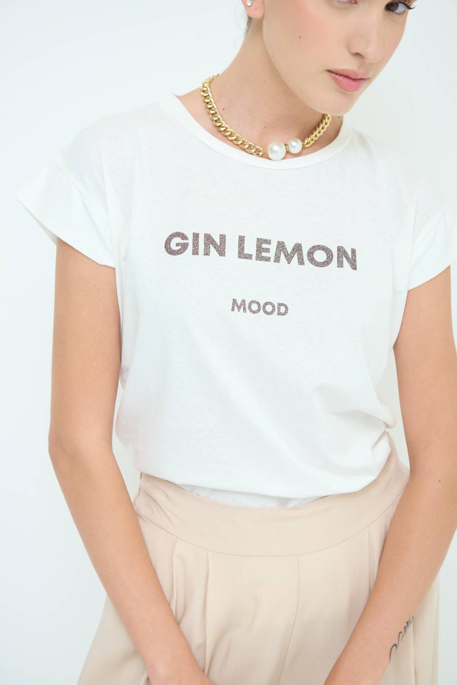 Kikisix T-SHIRT ''GIN LEMON'' CIOCCOLATO Promozione Limitata