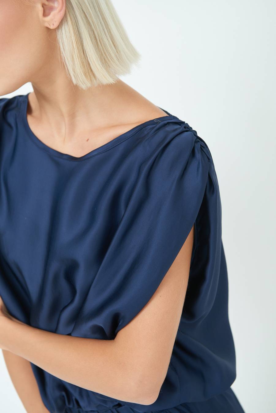 Kikisix TOP CON ELASTICO FONDO SCOLLO BALA BLU Outlet