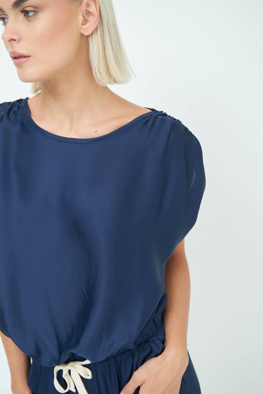 Kikisix TOP CON ELASTICO FONDO SCOLLO BALA BLU Outlet