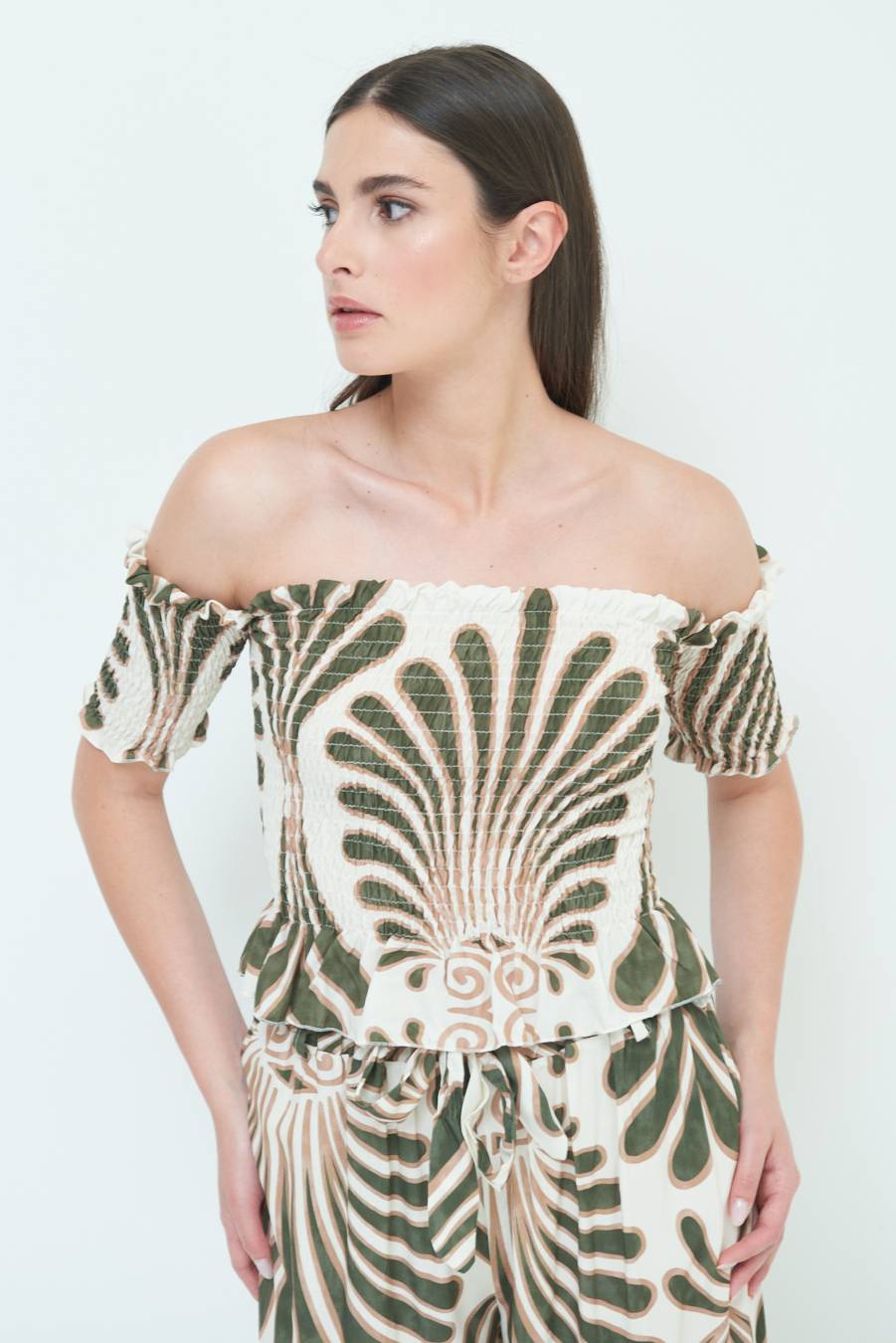 Kikisix TOP ETNICO VISCOSA MILITARE Saldi