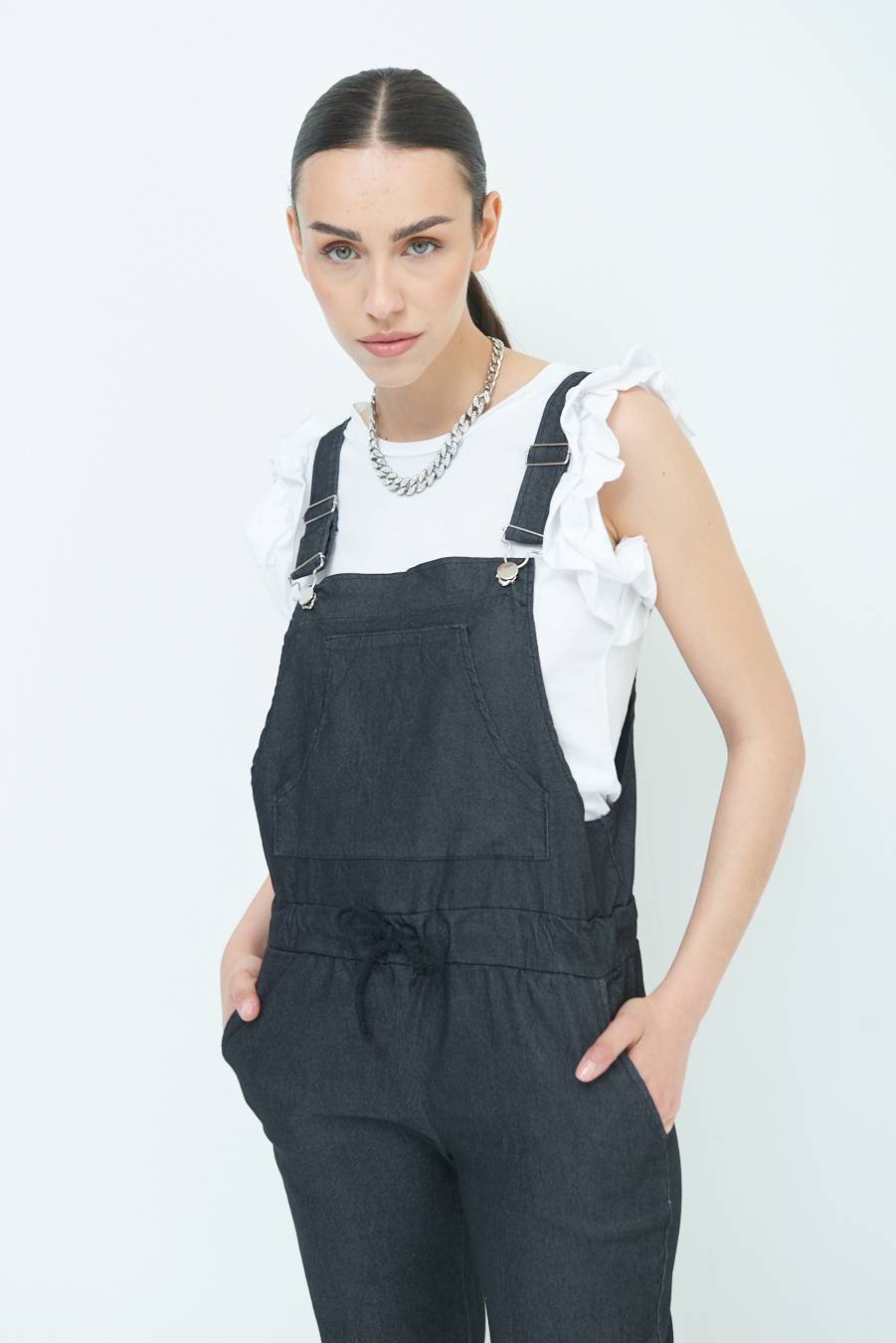 Kikisix TUTA SALOPETTE NERO Offerta Giorno del Papà