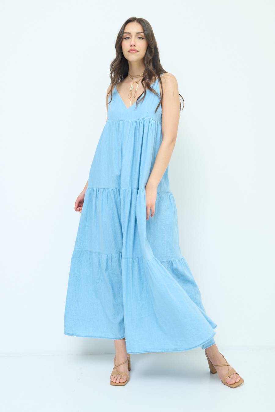 Kikisix ABITO AMPIA MAXI BLU CHIARO Offerta temporanea
