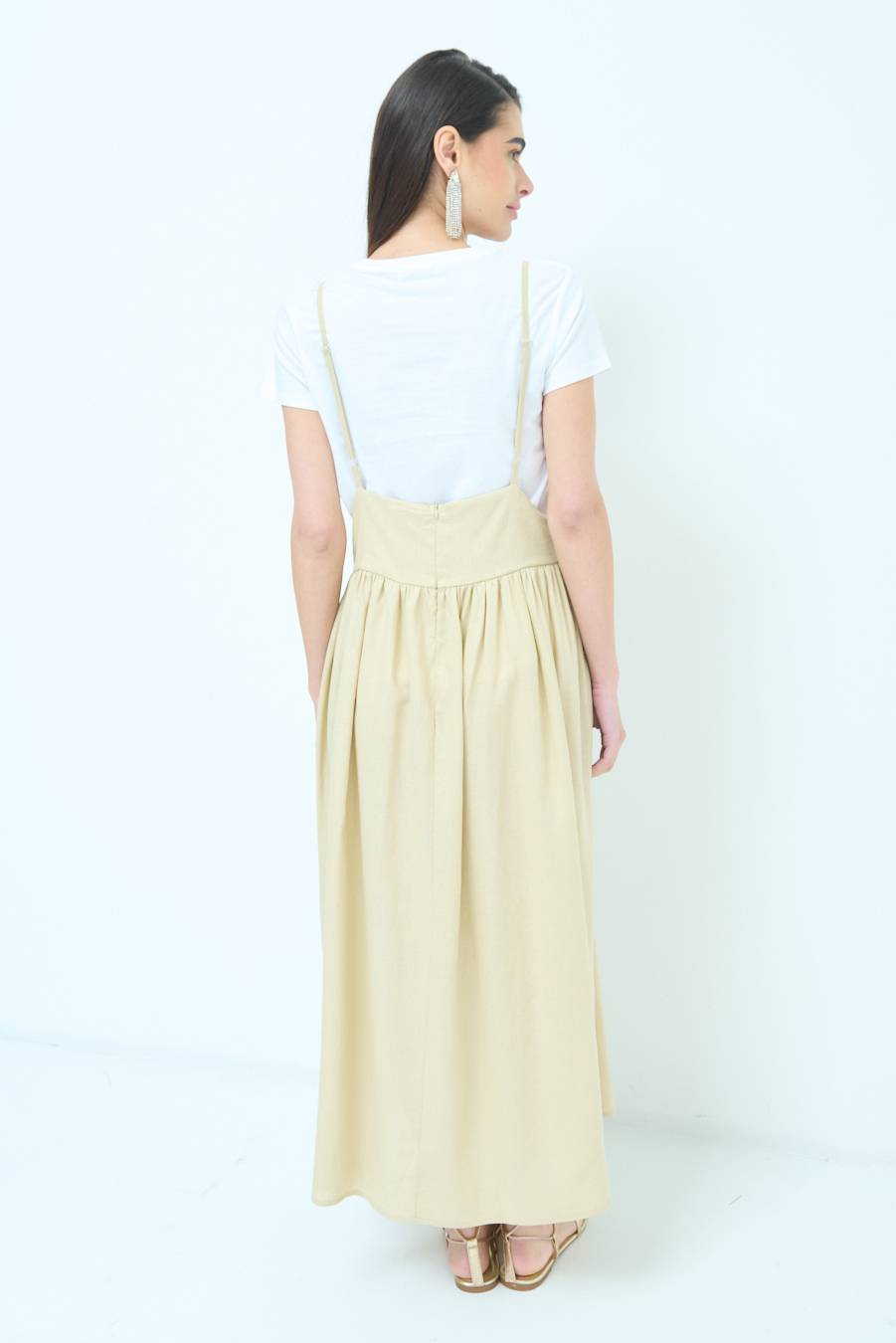 Kikisix ABITO CON TAGLIO SENO MISTO VISCOSA BEIGE Prezzo basso