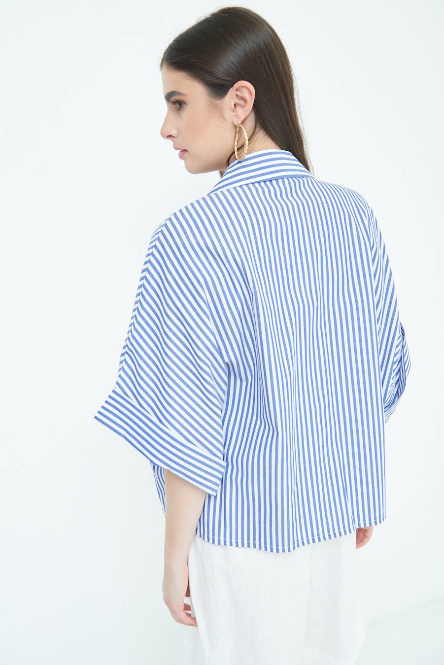 Kikisix CAMICIA OVER CON TASCHE BLU Promozione