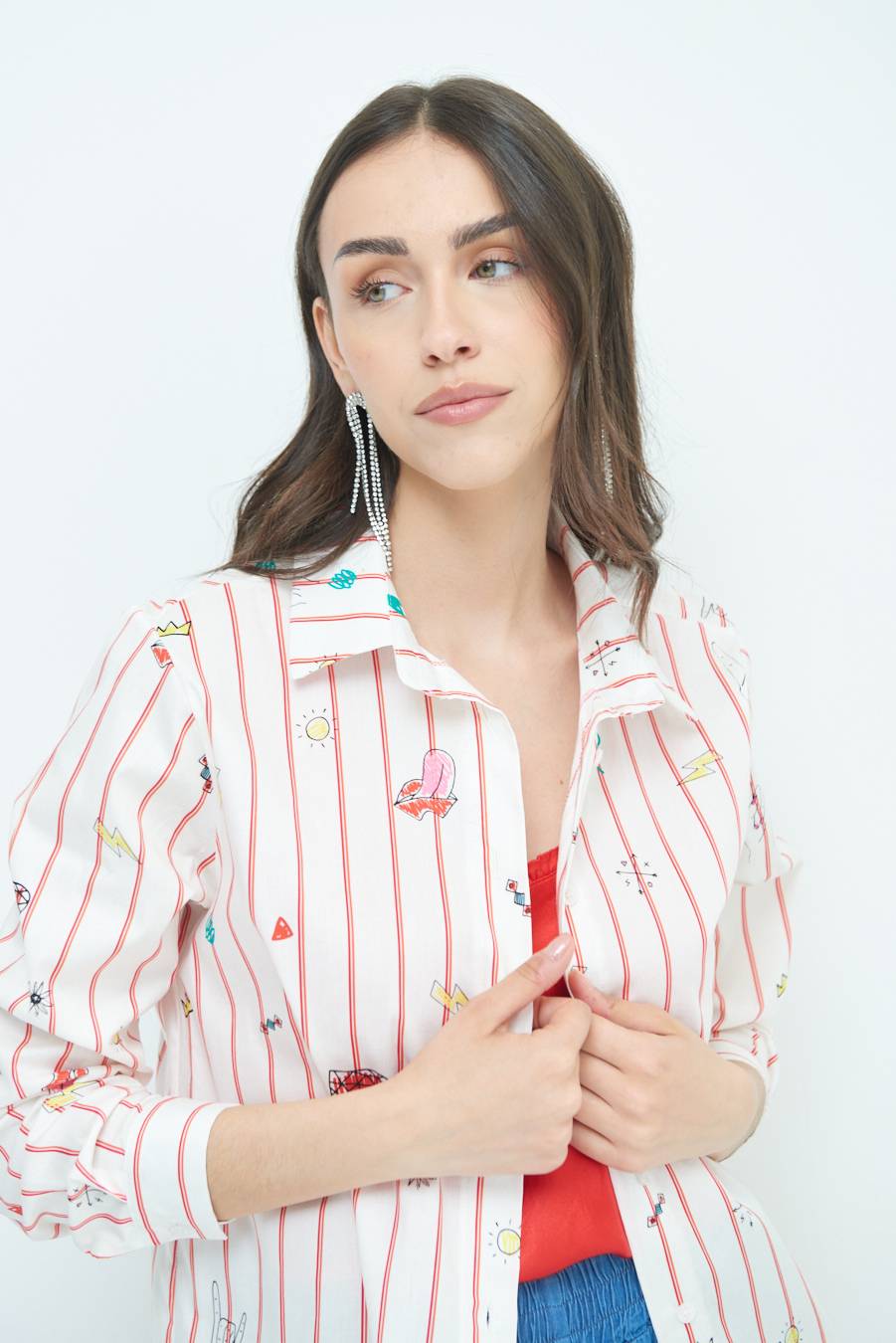 Kikisix CAMICIA ABITO FANTASIA ROSSO/BURRO Presa