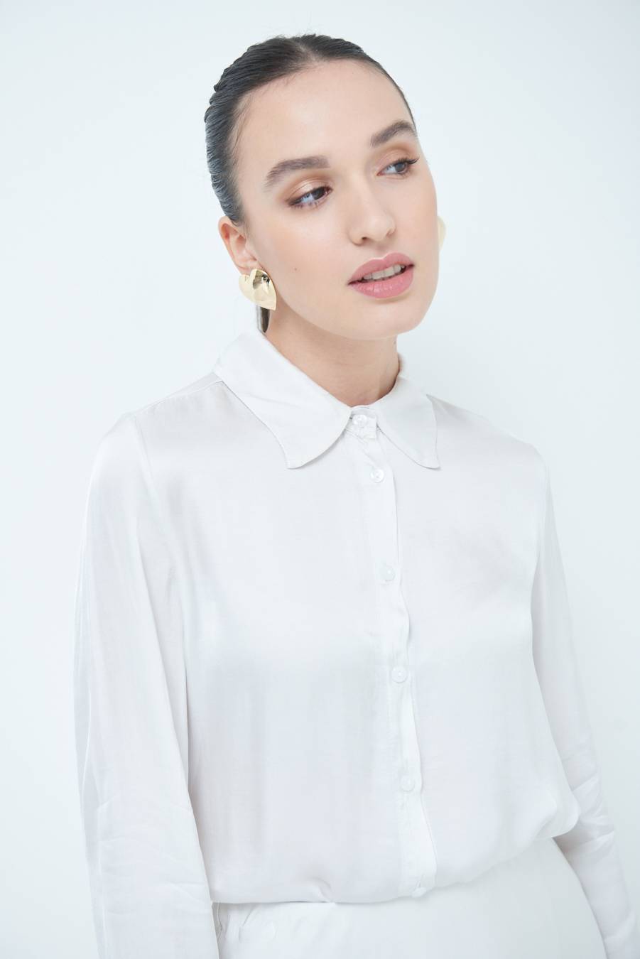 Kikisix CAMICIA RASO VISCOSA BEIGE Vendita Economica