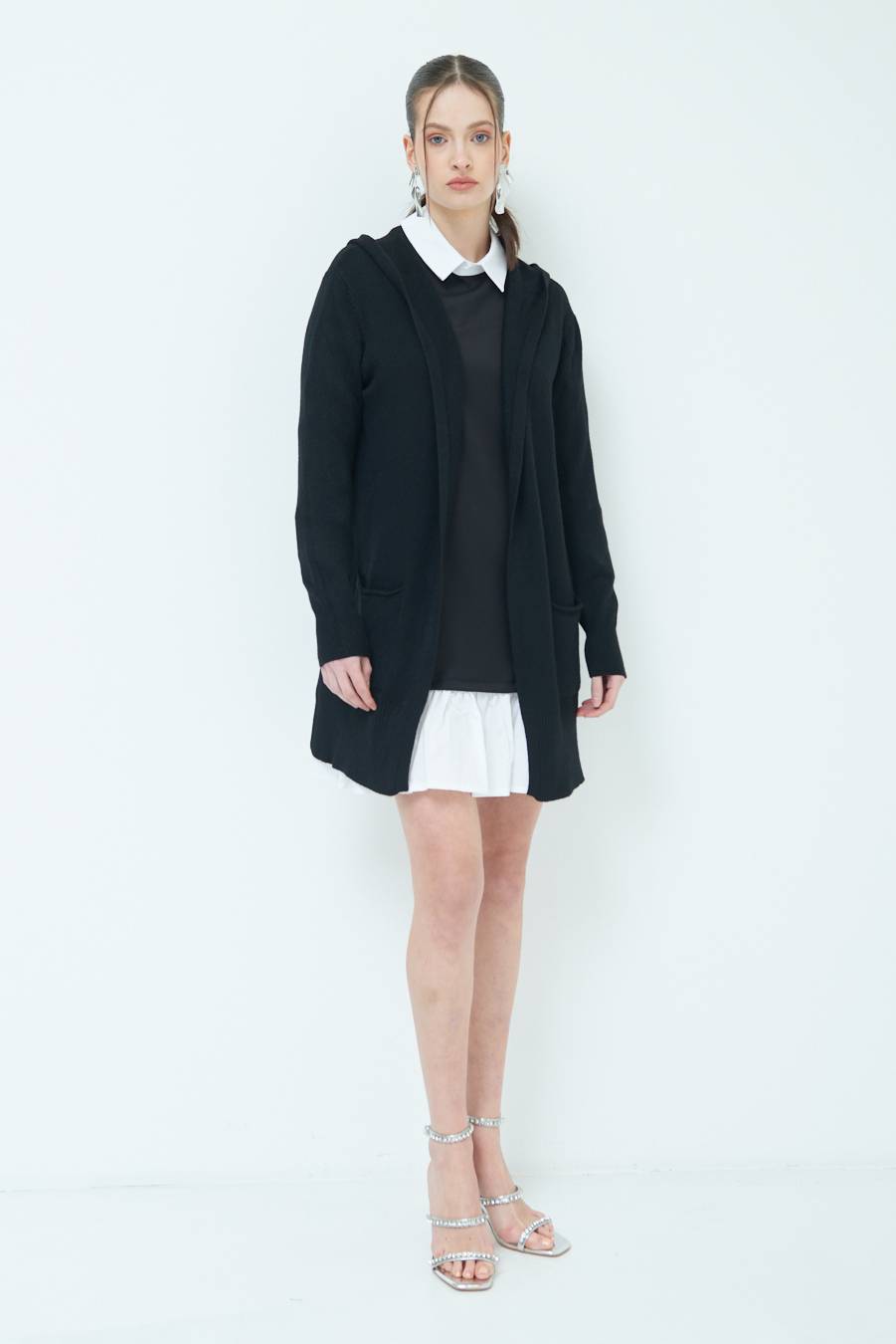 Kikisix CARDIGAN CON DUE TASCHE NERO Grande vendita